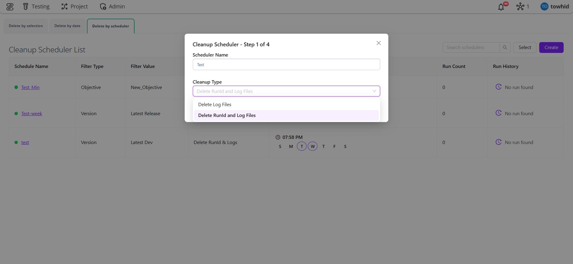 Cleanup scheduler config