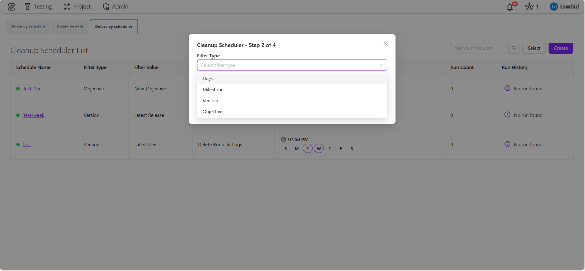 Cleanup scheduler filters