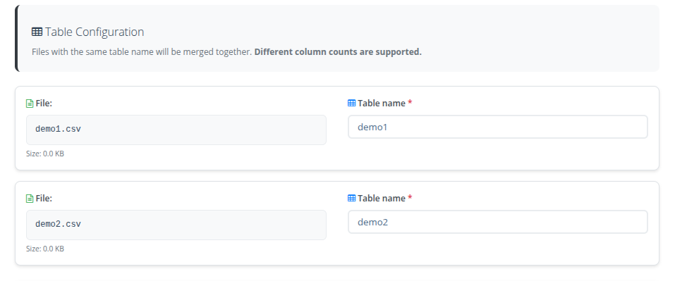 Datastore - upload multiple CSVs