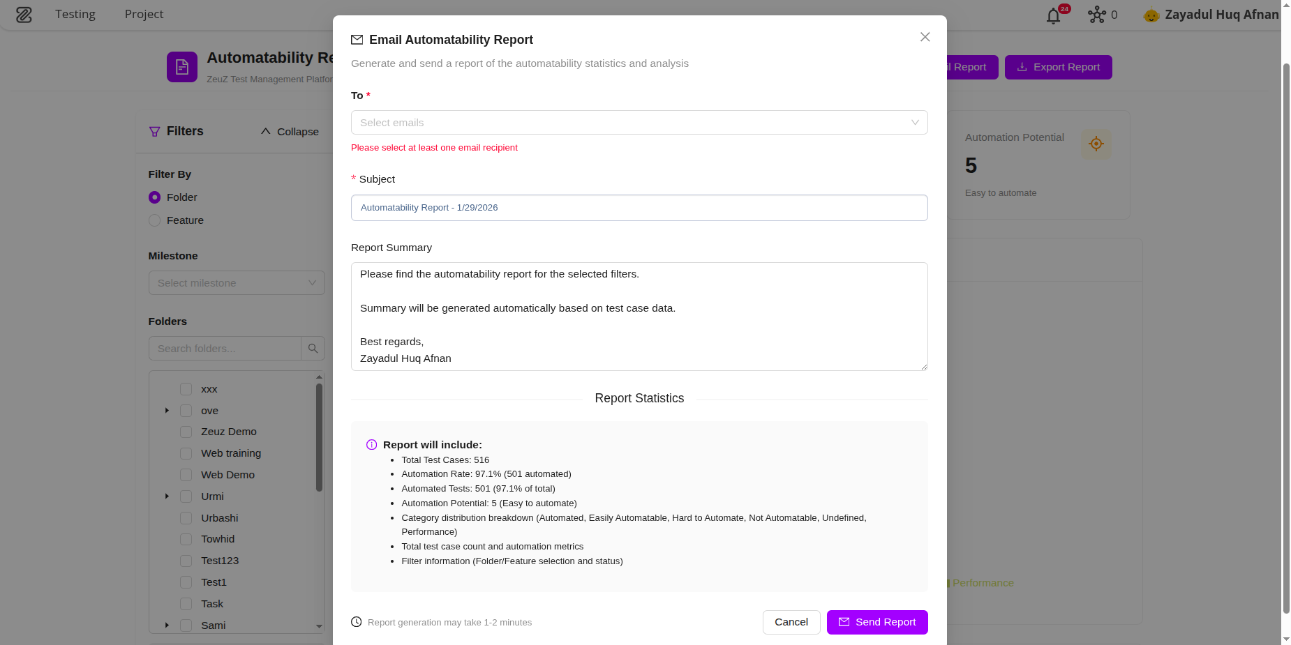 Automatability Report 5