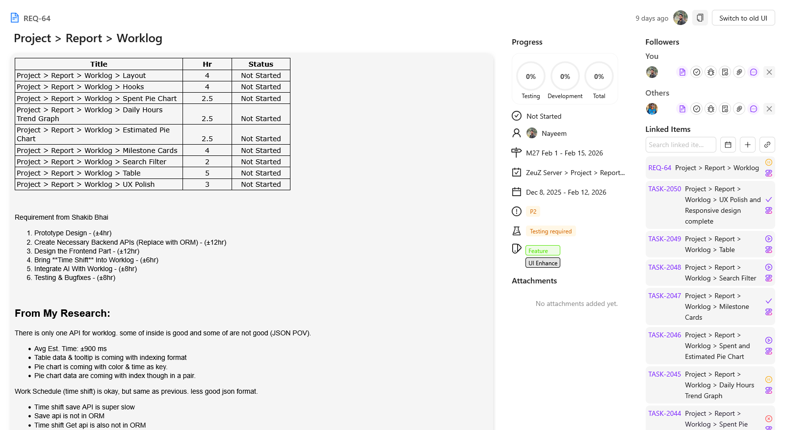 Ticket Edit Overview