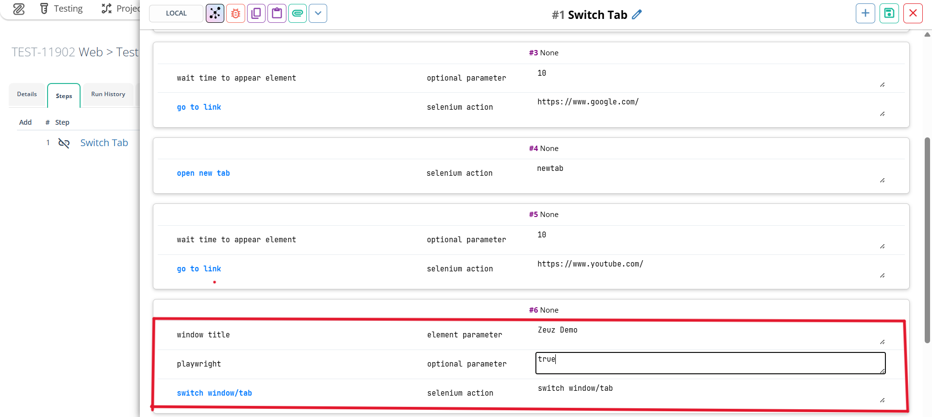 Switch tab by title