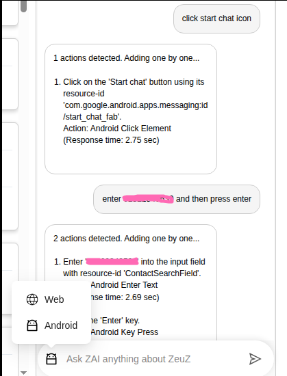 zAI Chatbot - Android integration